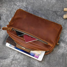 Large Capacity Leather Hand Clutch with Shoulder Strap - VacationGrabs