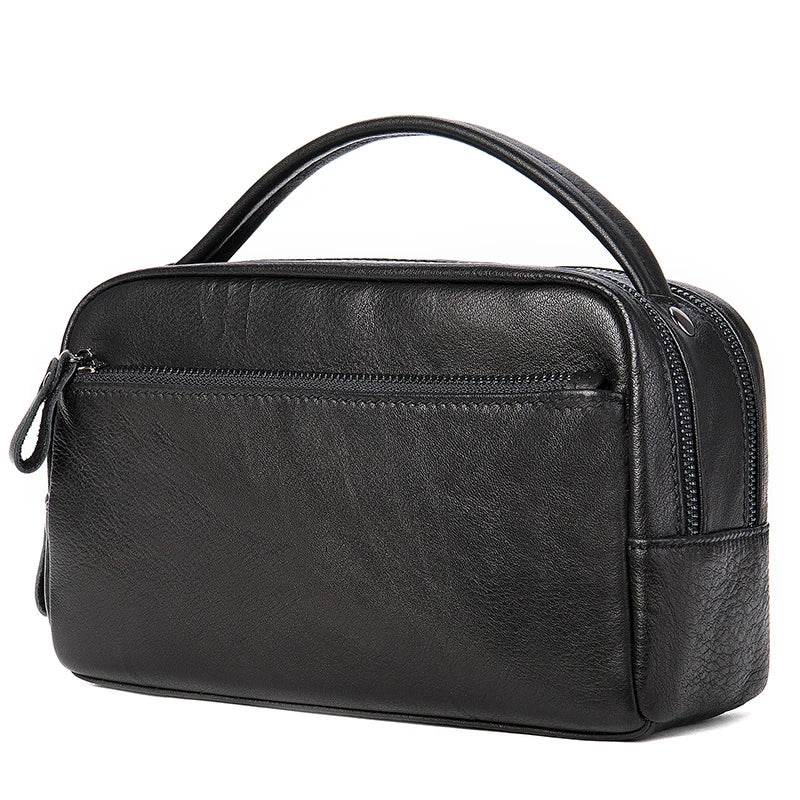 Soft Cowhide Business Handbag Large Capacity Leather Casual Clutch - VacationGrabs