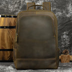 15.6" Laptop Leather Backpack for Men Vintage Business