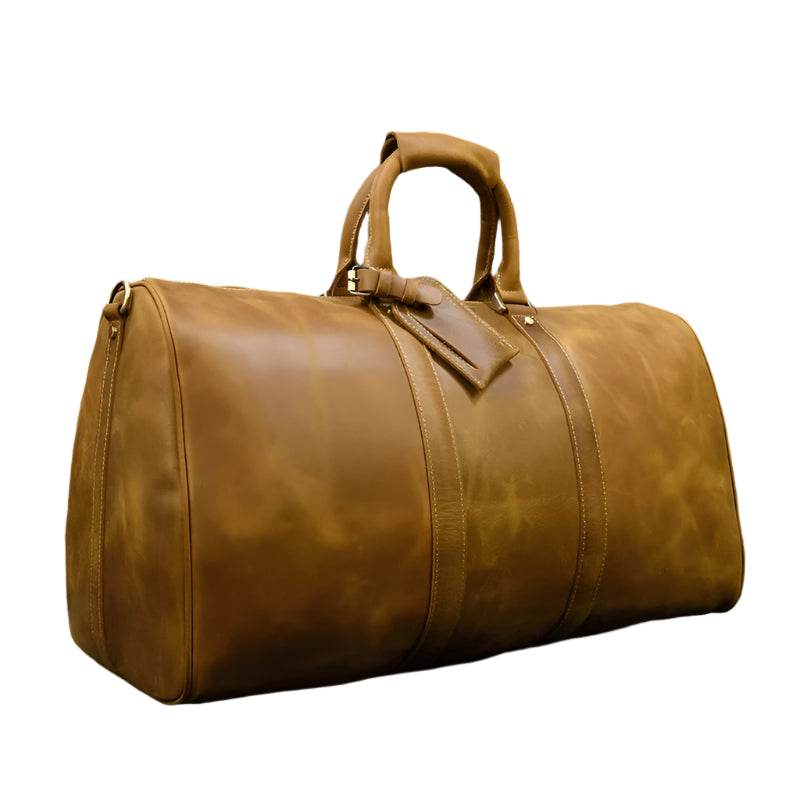 Crazy Horse Leather Men’s Travel Bag Duffle for Women & Men - VacationGrabs