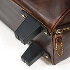 Rolling Genuine leather hand luggage travel bag with wheels