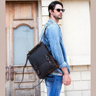 Fashion Leather Backpack Business Computer Backpack with USB - VacationGrabs