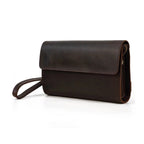 Genuine Leather Hand Clutch with Wrist Band | Men's iPad & iPhone Organizer - VacationGrabs