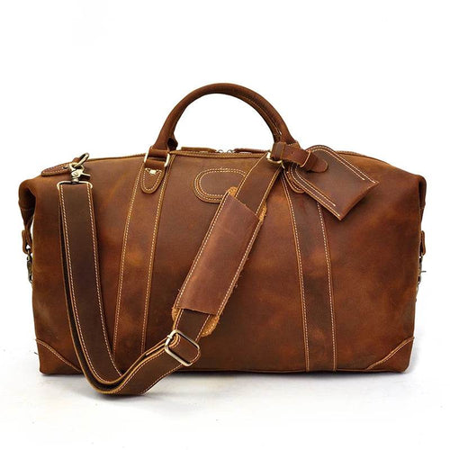 Fashion Leather Men’s Travel Duffle Bag Weekender - VacationGrabs