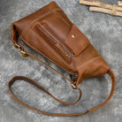 Classic Design Genuine Leather Chest Bag Sling Shoulder Bag - VacationGrabs