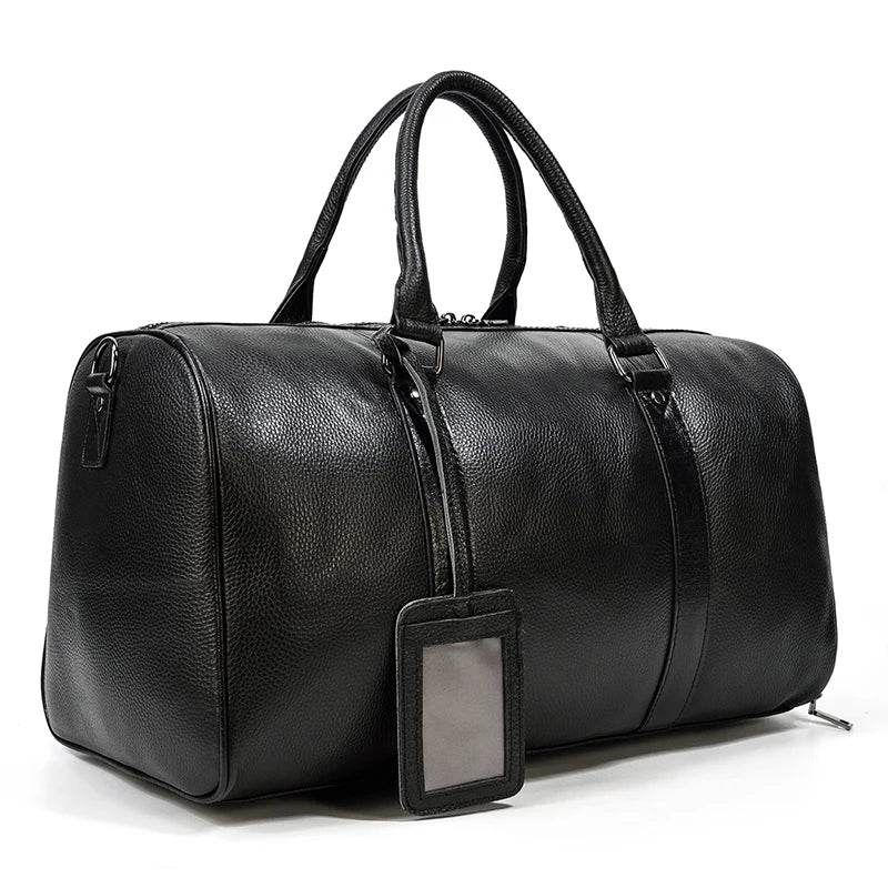 Cow Leather Luxury Travel Bag Weekender for Men and Women - VacationGrabs