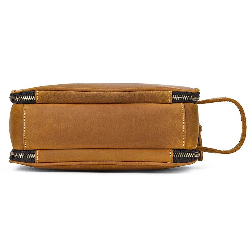 Personalized Groomsmen Leather Toiletry Kit Makeup Pouch for Men - VacationGrabs