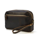 Vintage Leather Day Clutch with Shoulder Strap for Men & Women - VacationGrabs