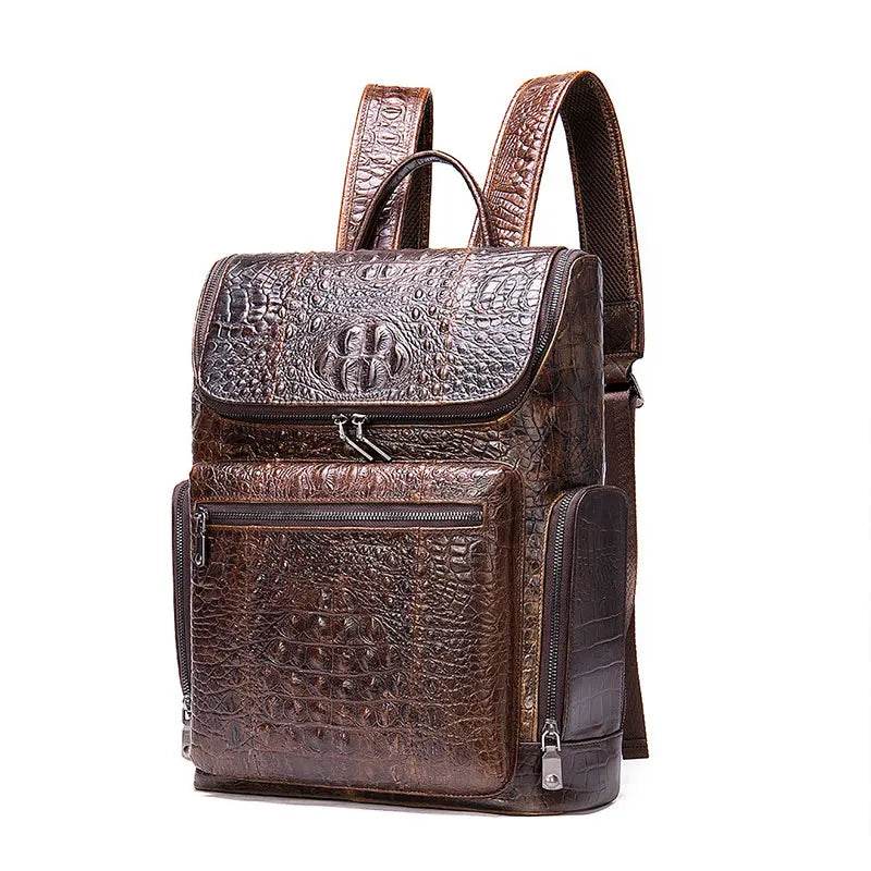 Vintage Style Leather Backpack for Men Travel Bag with Anti-Theft - VacationGrabs