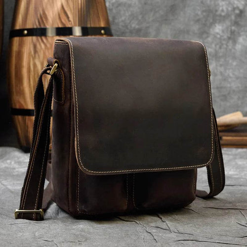 Vintage Genuine Leather Men’s Shoulder Sling Crossbody Bag - VacationGrabs