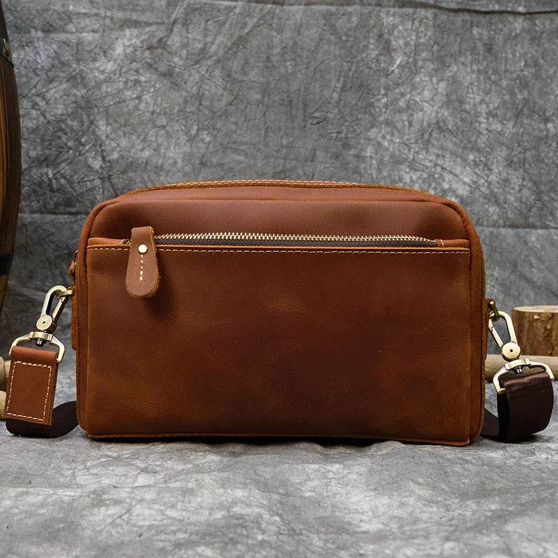 Large Capacity Leather Hand Clutch with Shoulder Strap - VacationGrabs