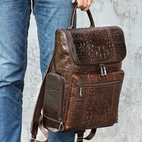 Vintage Style Leather Backpack for Men Travel Bag with Anti-Theft - VacationGrabs
