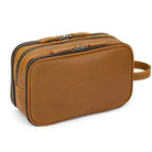 Personalized Groomsmen Leather Toiletry Kit Makeup Pouch for Men - VacationGrabs