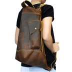 Featured Men's Genuine Leather Backpack Crazy Horse Daypack Bag - VacationGrabs