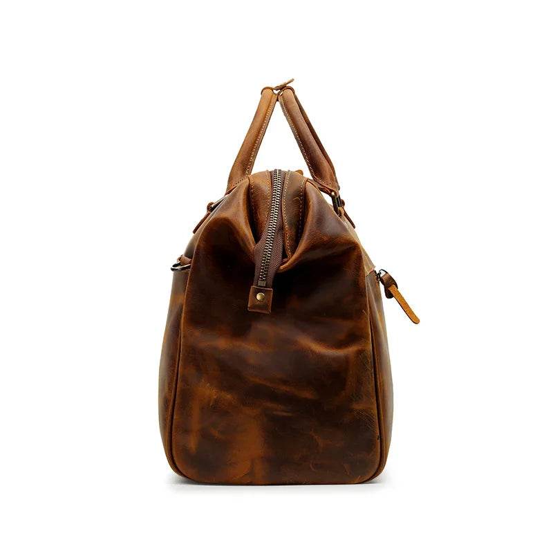 High-End Genuine Leather Travel Duffel Bags for Men Large Size - VacationGrabs