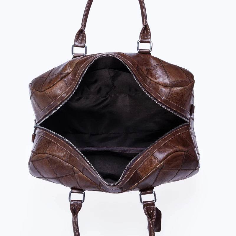 Genuine Leather Travel Bag Weekend Duffle Large Carry On Luggage - VacationGrabs