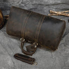 Vintage Leather Weekender Bag Genuine Leather Travel Overnight - VacationGrabs