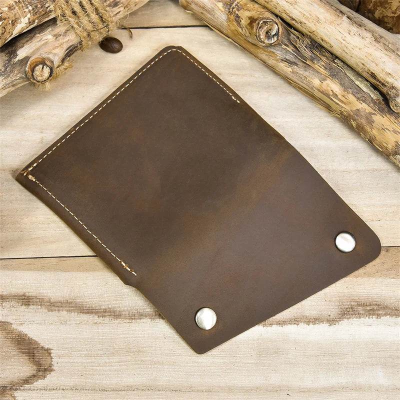 Crazy Horse Leather Wallet High Quality Slim Cardholder for Men - VacationGrabs