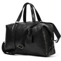 Latest Design Black Leather Travel Duffle Bag for Men & Women - VacationGrabs