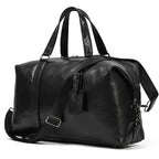 Latest Design Black Leather Travel Duffle Bag for Men & Women - VacationGrabs