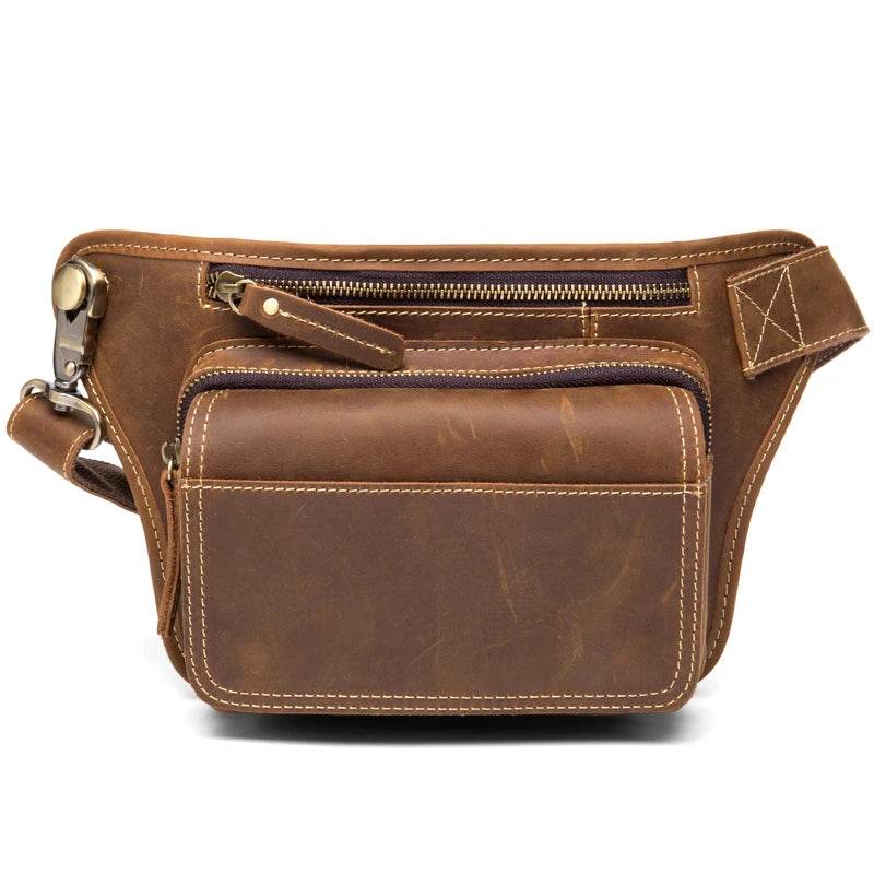 Luxury Male Leather Chest Bag Crossbody Sling Bag for Men - VacationGrabs