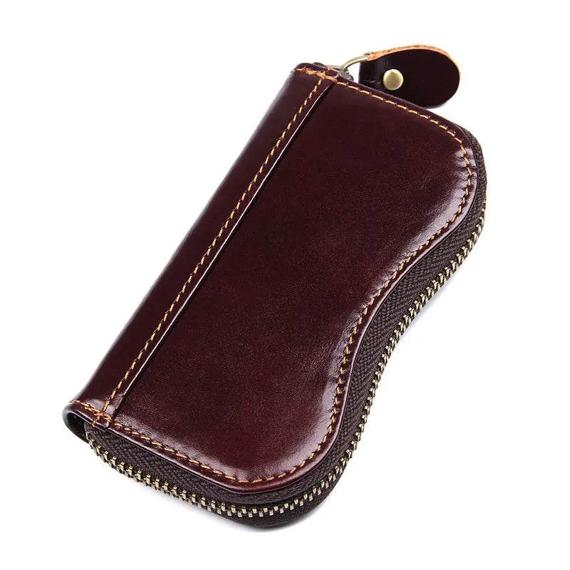 Leather Keycase Key Holder for Car Key Bag Cowhide Coin Wallet - VacationGrabs