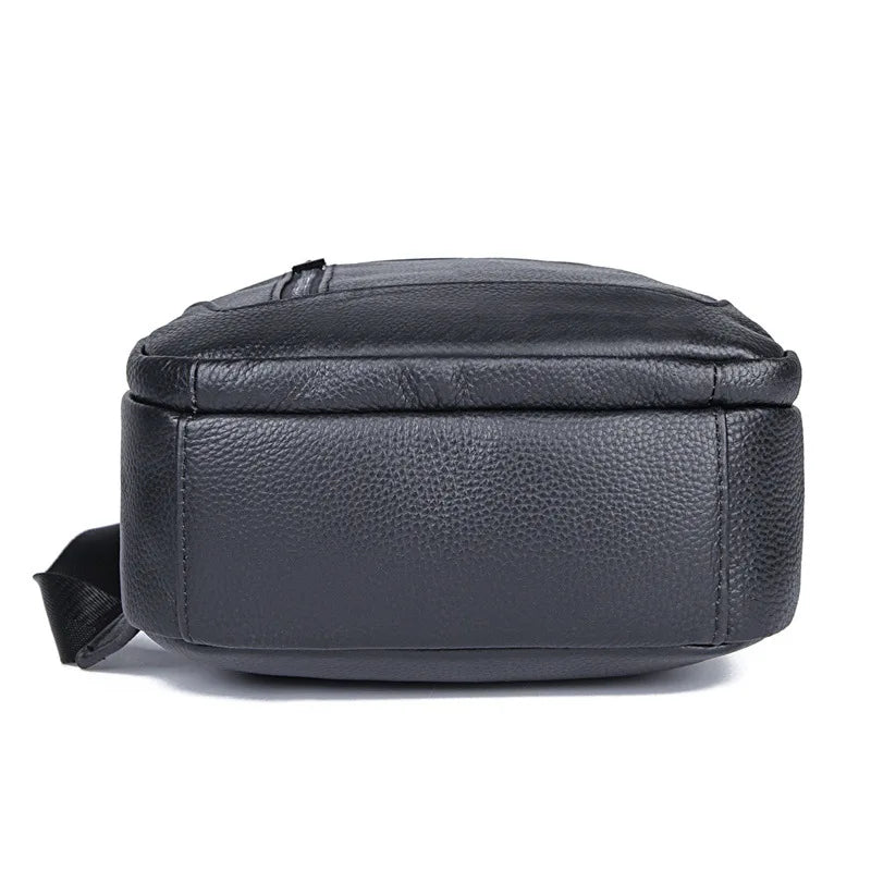 Men's Genuine Leather Sling Bag – Vintage Black Crossbody