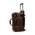 Genuine Leather Rolling Travel Bag with Wheels Men & Women - VacationGrabs
