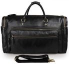 60cm High Capacity Genuine Leather Travel Duffle for Men Weekend Bag - VacationGrabs