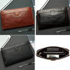 Large Capacity Cowhide Mobile Phone Bag Genuine Leather Clutch Purse - VacationGrabs