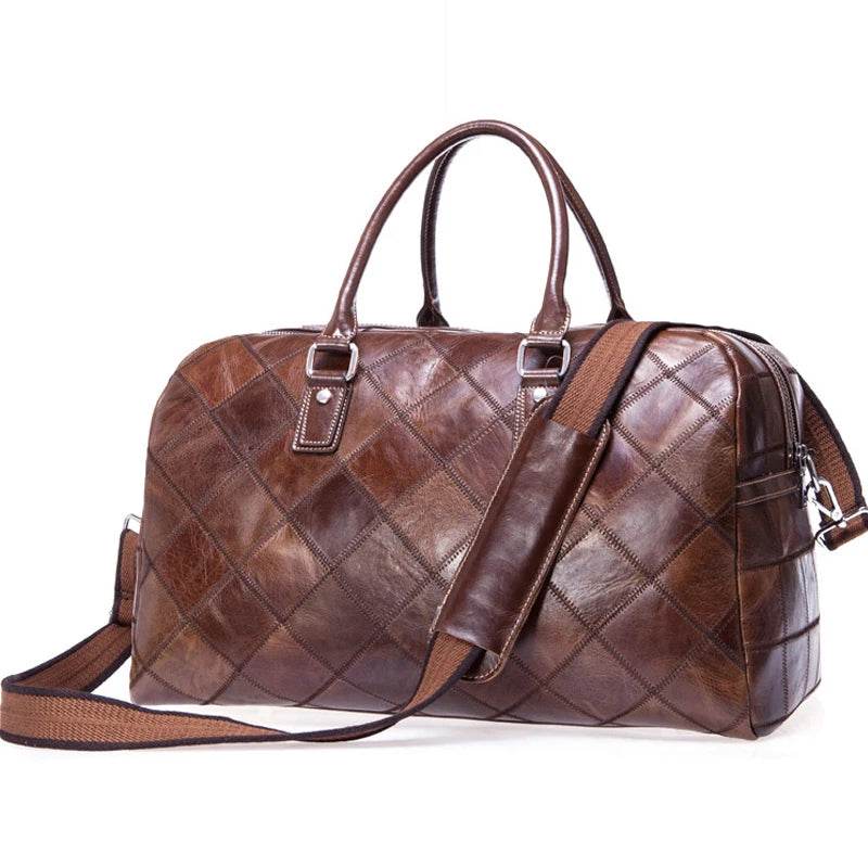 Genuine Leather Travel Bag Weekend Duffle Large Carry On Luggage - VacationGrabs