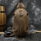 Genuine Leather Sling Bag Anti-Theft Sport Biking Chest Pack Men - VacationGrabs