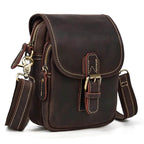 Vintage Leather Small Shoulder Waist Belt Bag for Men - VacationGrabs