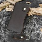 Super Quality Leather Wallet with Iron Chain for Men Bifold Card Wallet - VacationGrabs