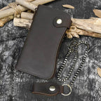 Super Quality Leather Wallet with Iron Chain for Men Bifold Card Wallet - VacationGrabs