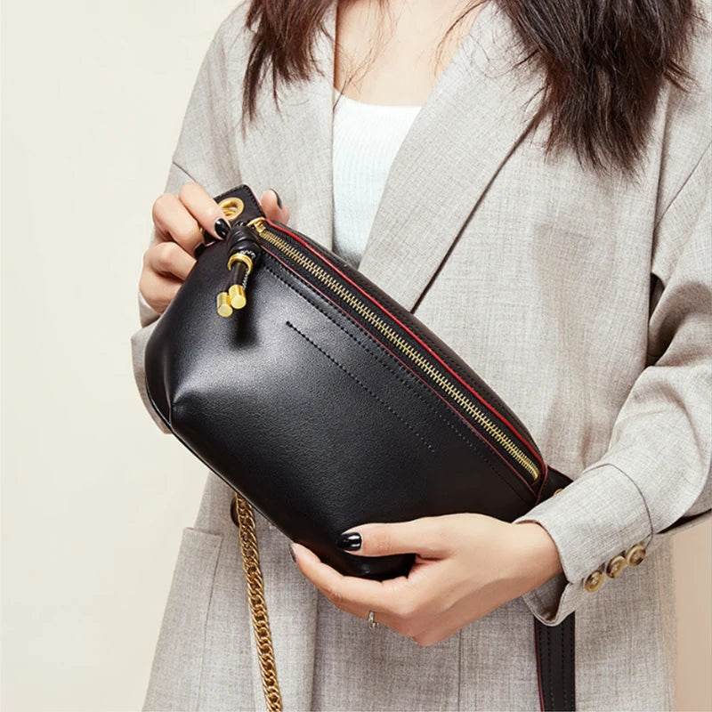 Fashion Leather Fanny Pack for Women Travel Outdoor Waist Bag - VacationGrabs