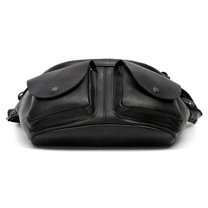 Large Chest Bag Genuine Leather Crossbody Sling Outdoor Bag Men - VacationGrabs
