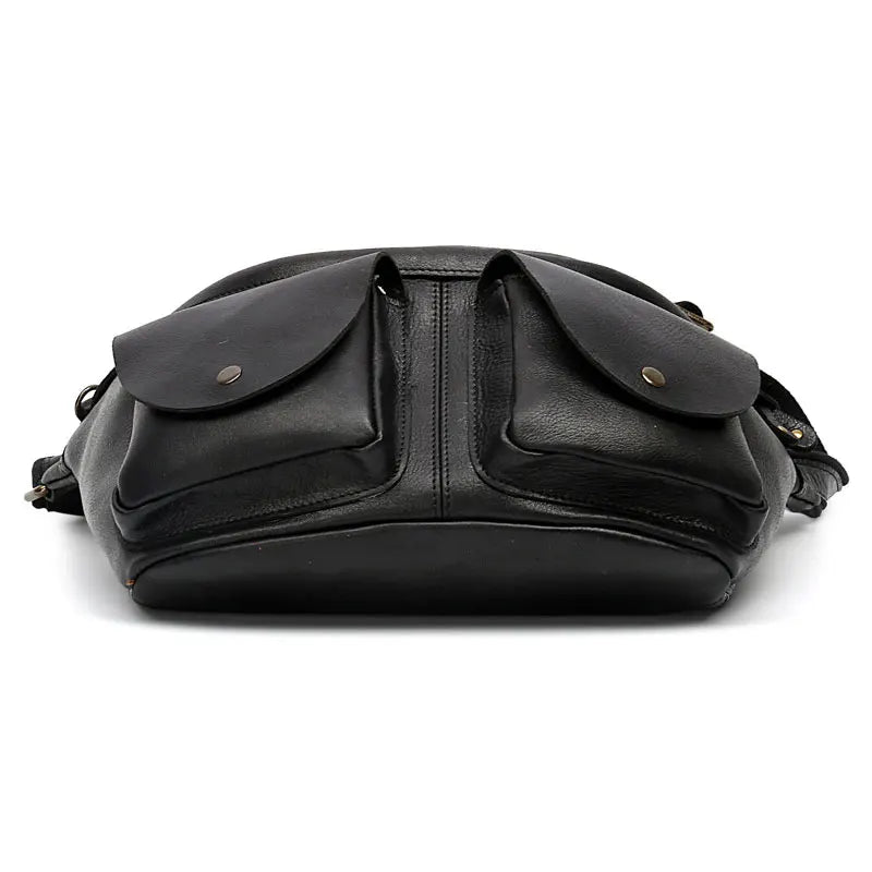 Large Genuine Leather Chest Sling Bag for Men – Vintage Style