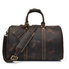 Crazy Horse Leather Men’s Travel Duffle Bag Retro Cowhide - VacationGrabs