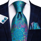 Men's Blue Cufflinks Cufflinks Set with Ties