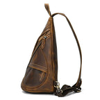 Leather Sling Bag for Biker Men Crossbody Chest Pack - VacationGrabs