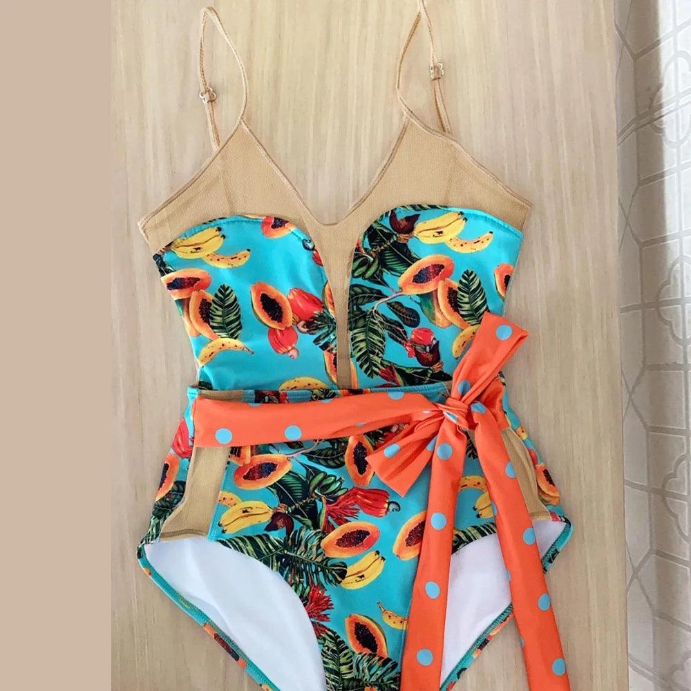 Women's Swimwear - 1PC Deep-V Womens Bathing Suit Beach Wear