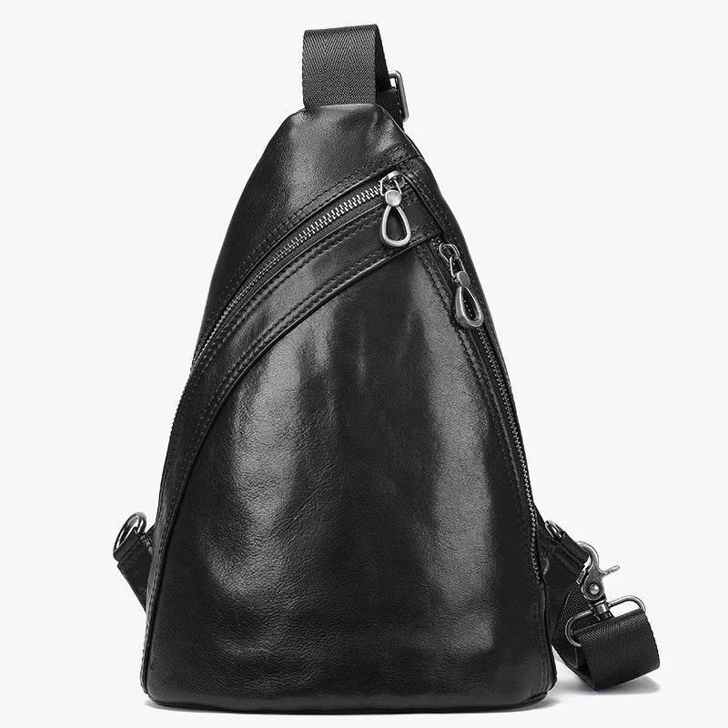 Design Men's Chest Bag Natural Cow Skin Summer Riding Crossbody - VacationGrabs