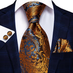 Men's Black Silk Paisley Tie for Travel-Friendly Style