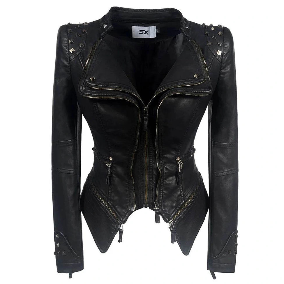 Denim Rivet Punk Slim Fit Jackets - VacationGrabs