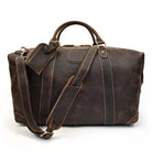 Business Leather Travel Bag Genuine Duffle for Airplane Luggage - VacationGrabs