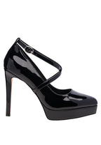 Pixie Dust Patent Faux Leather Cross Strap Pumps