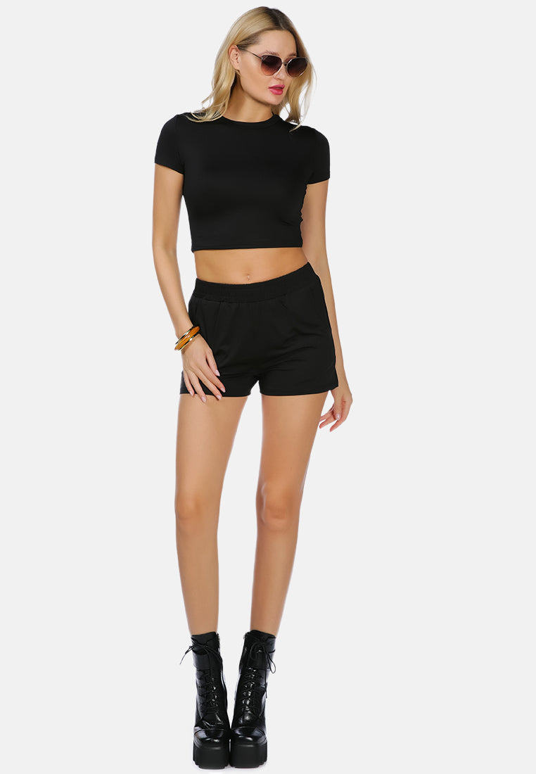 High Kicks Solid Cotton Shorts
