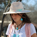 Blue Turquoise Chunky Earrings 215q