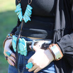 Blue Turquoise Slab Cocktail Statement Ring 012h